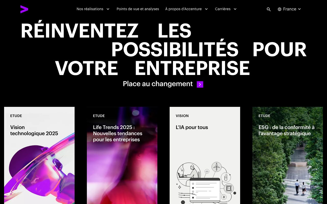 Aperçu du site de Accenture