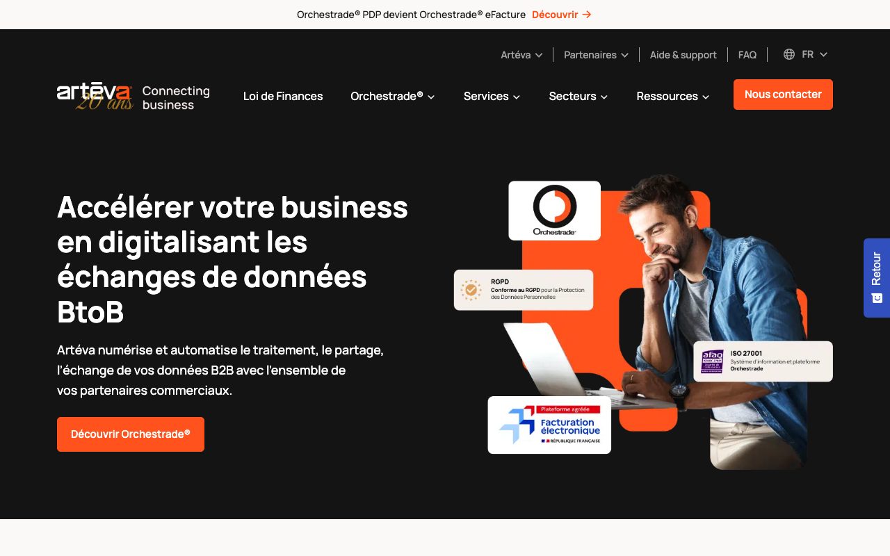 Aperçu du site de Arteva