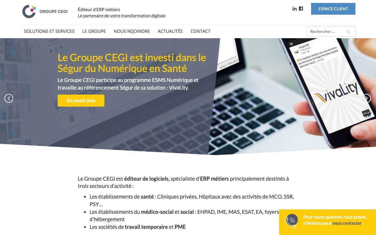 Aperçu du site de Cegi Alfa