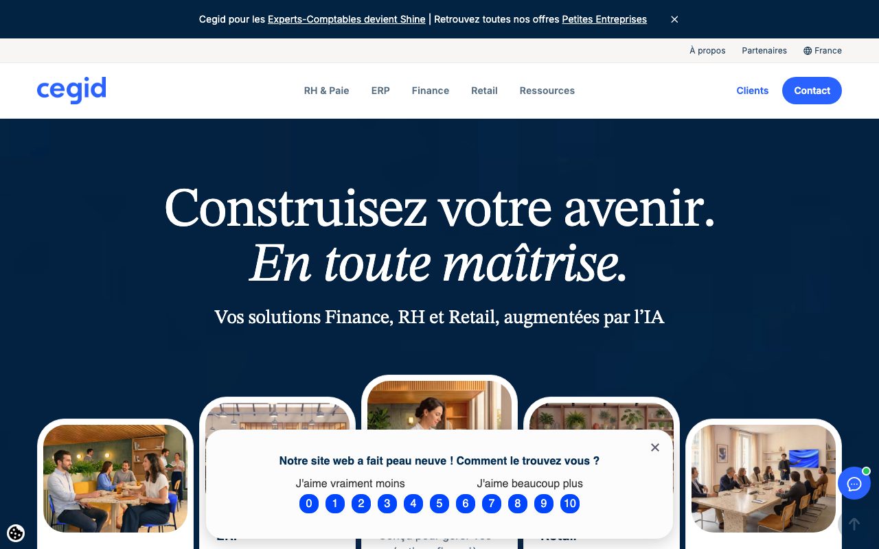 Aperçu du site de Cegid