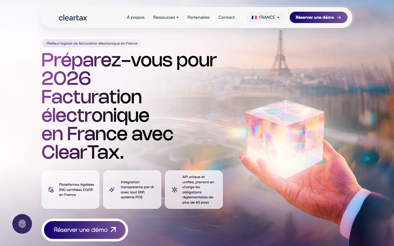 Aperçu du site de Cleartax