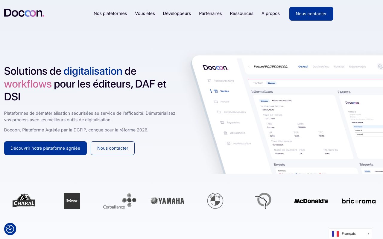Aperçu du site de Docoon