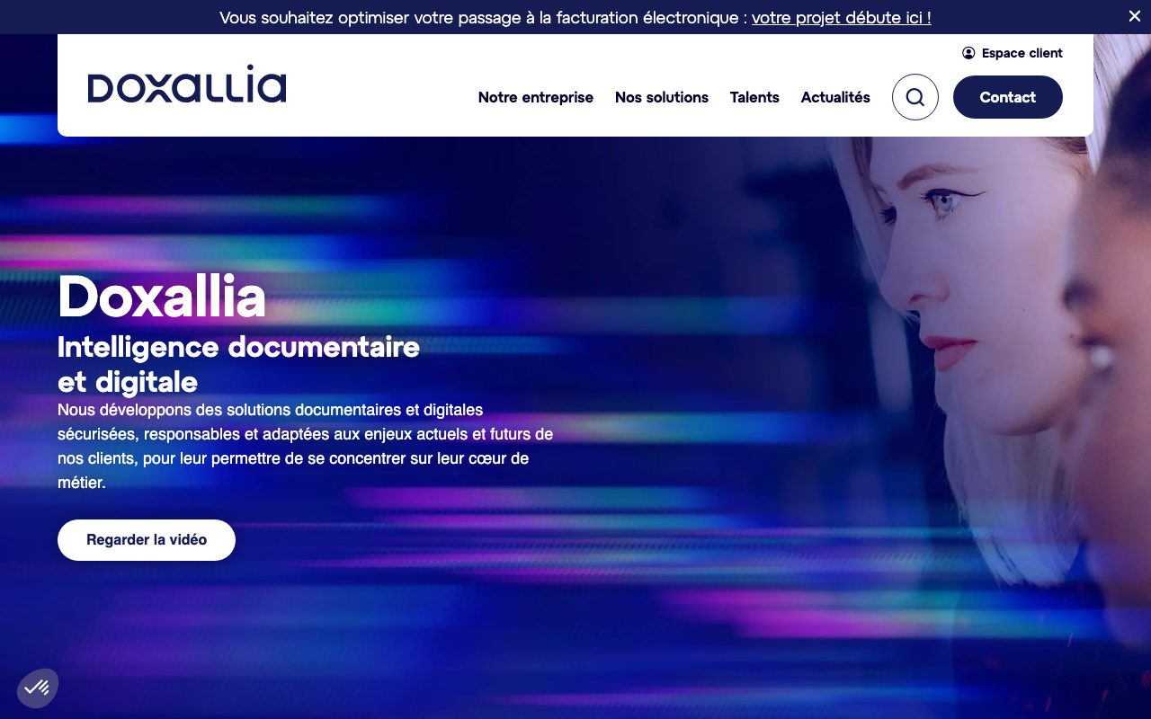 Aperçu du site de Doxallia / Invox-IA by Doxallia (nom du produit PA)