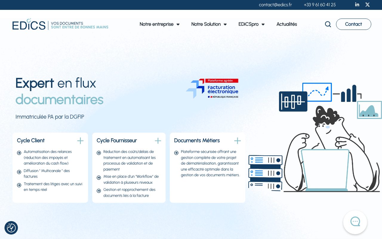 Aperçu du site de EDICS France