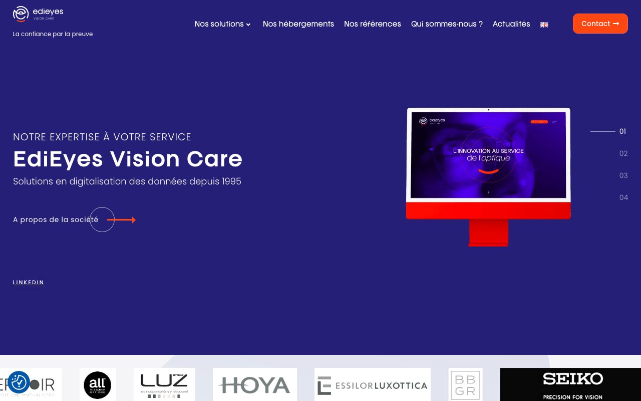Aperçu du site de EdiEyes Vision Care