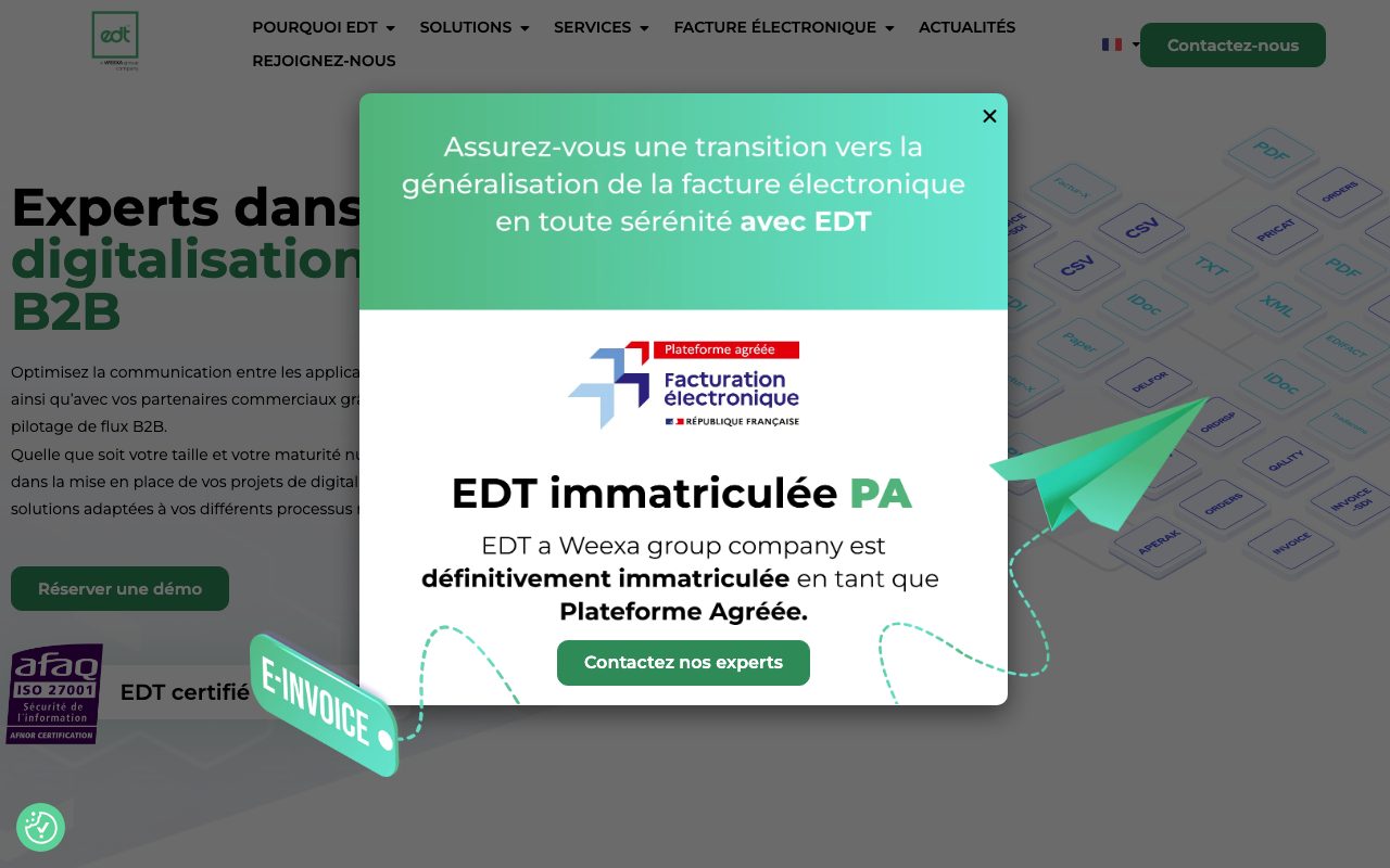 Aperçu du site de EDT