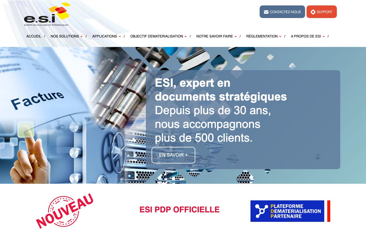 Aperçu du site de ESI