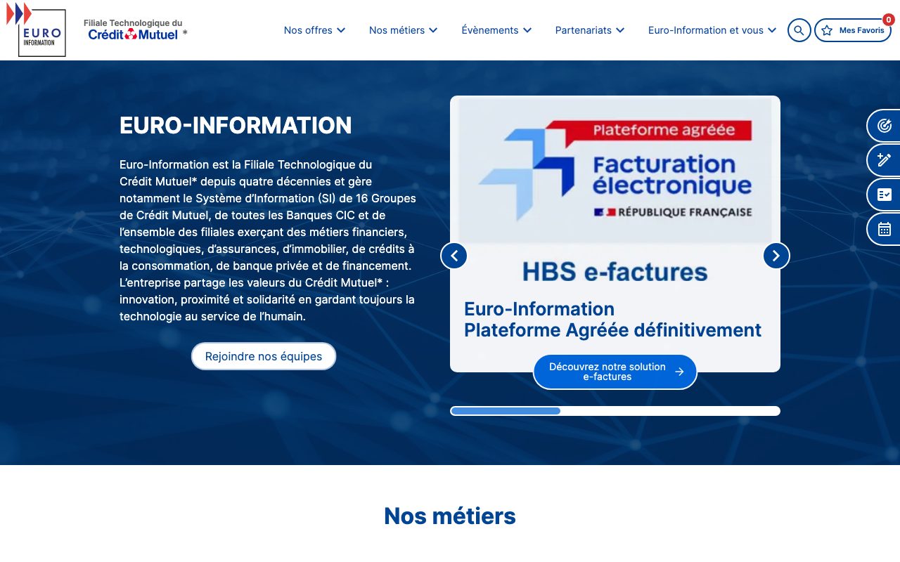 Aperçu du site de Euro Information