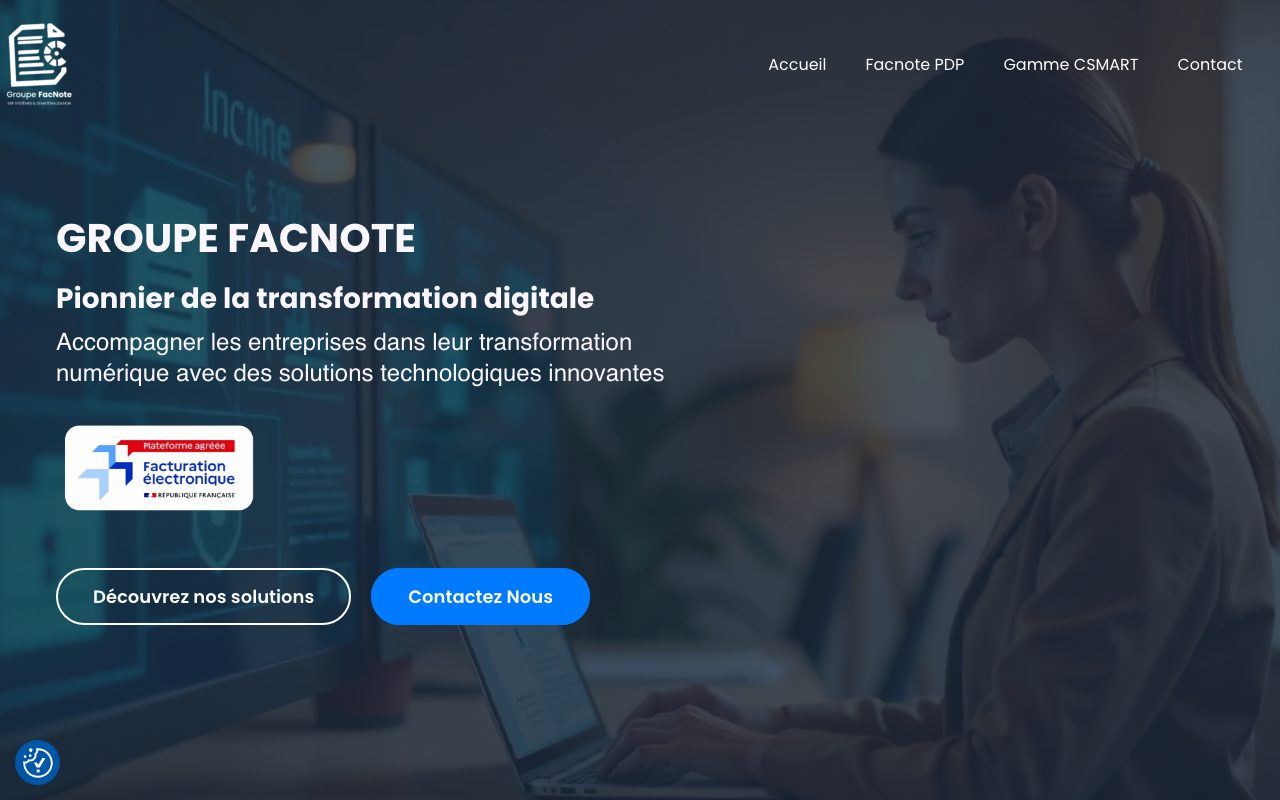 Aperçu du site de Facnote