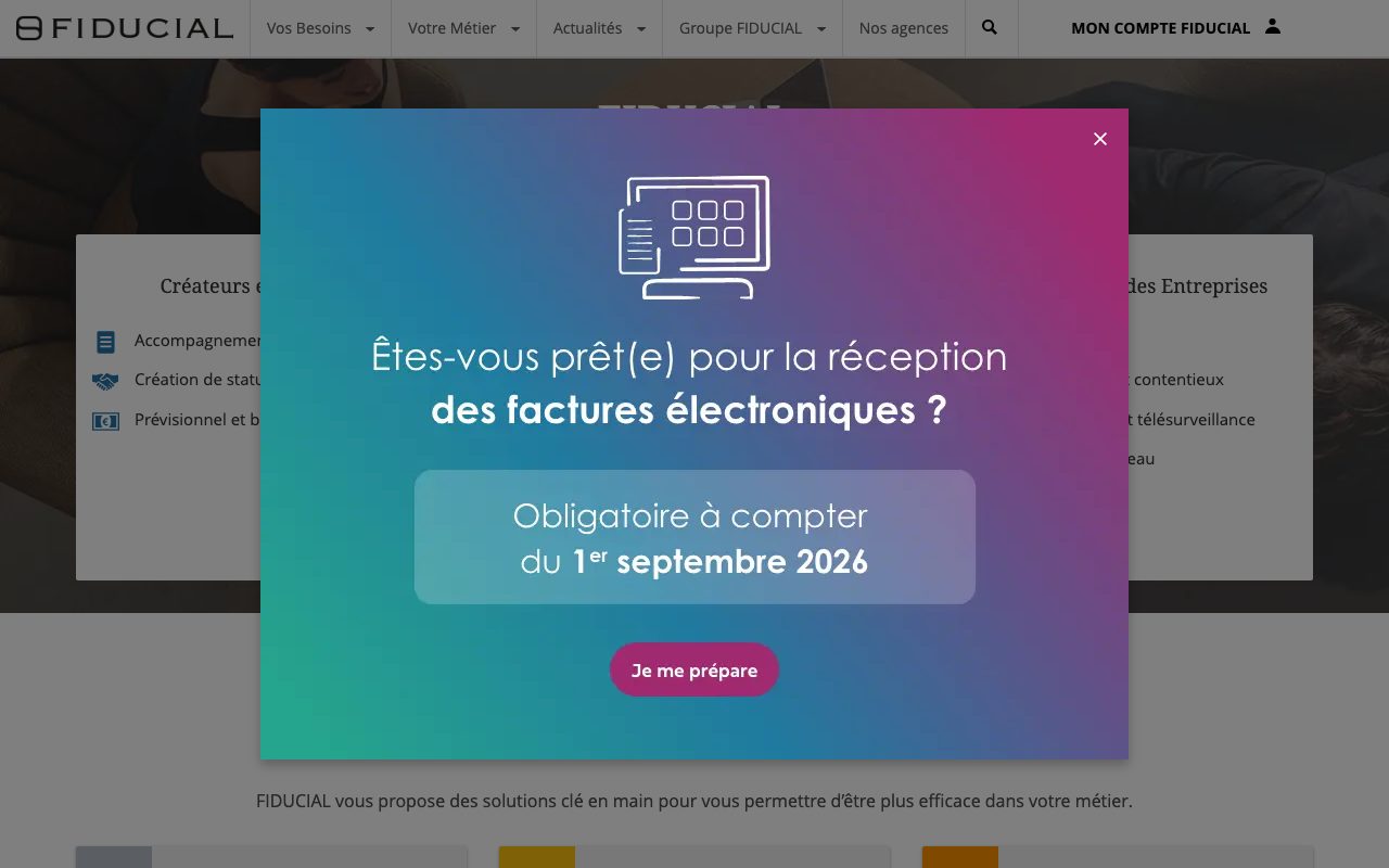 Aperçu du site de Fiducial Cloud