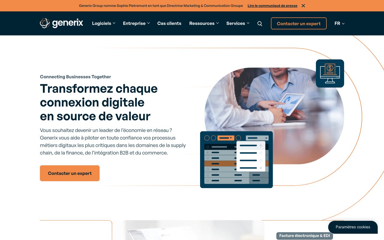 Aperçu du site de Generix Group