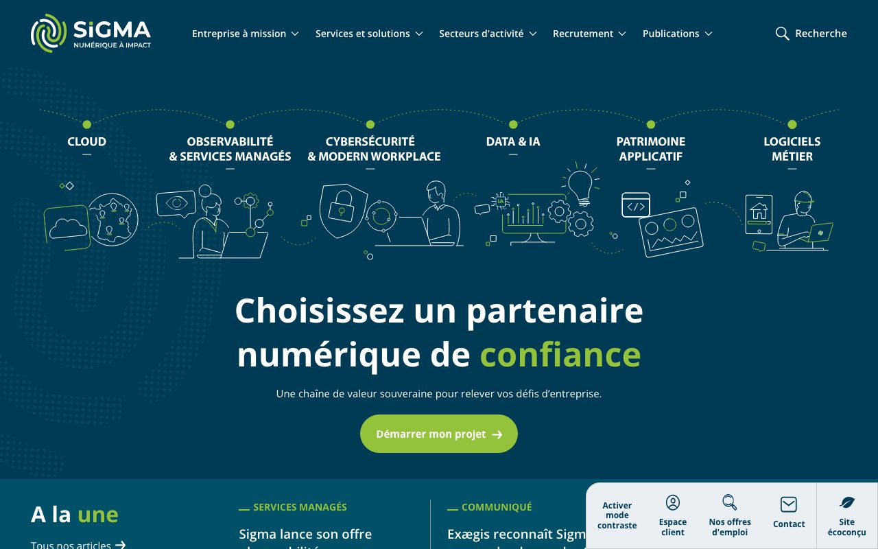 Aperçu du site de Groupe Sigma