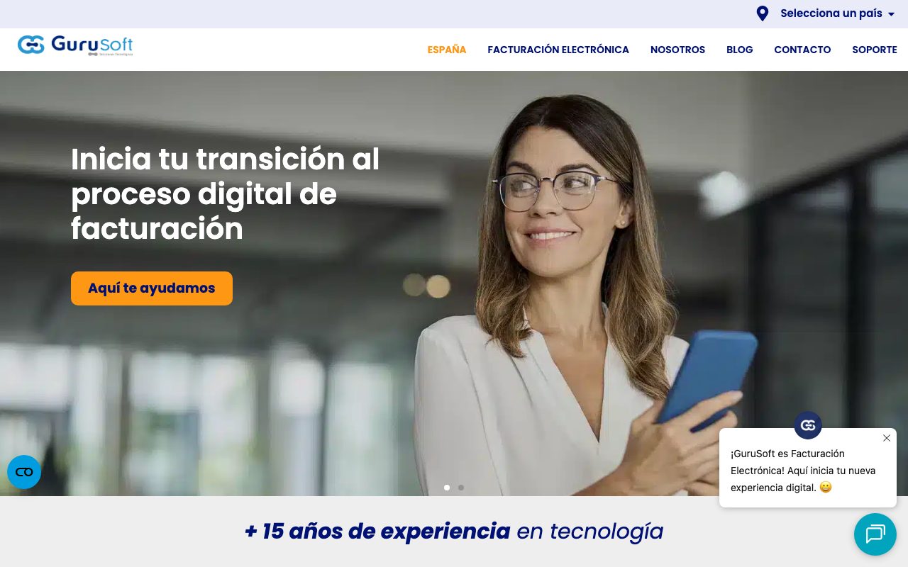 Aperçu du site de Gurusoft