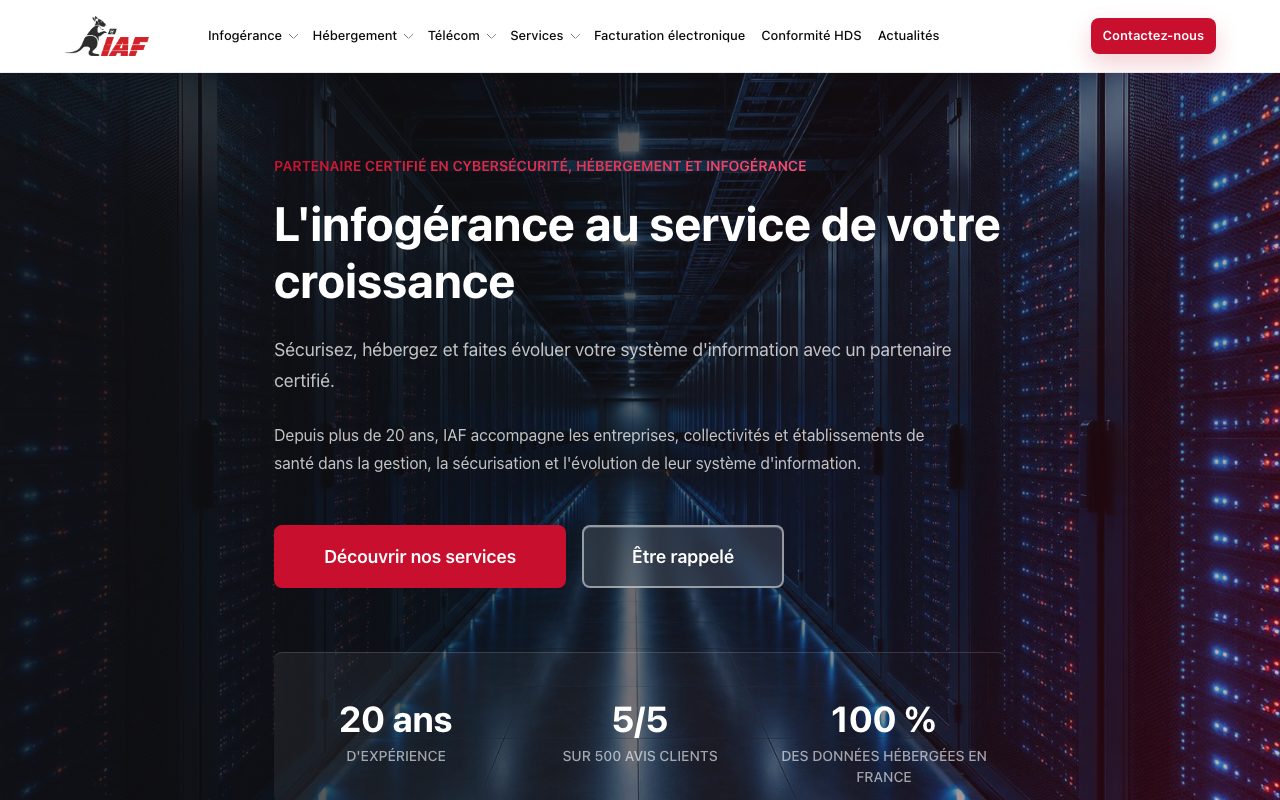 Aperçu du site de IAF