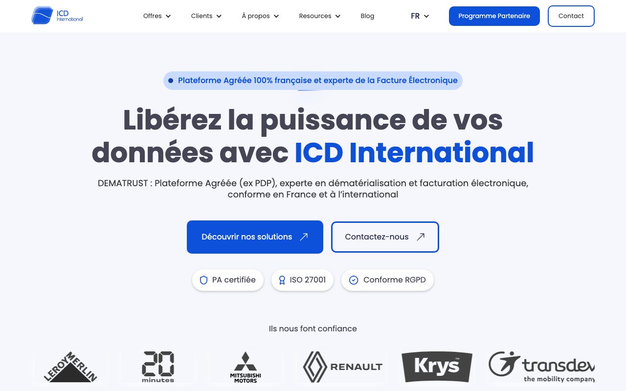 Aperçu du site de ICD International