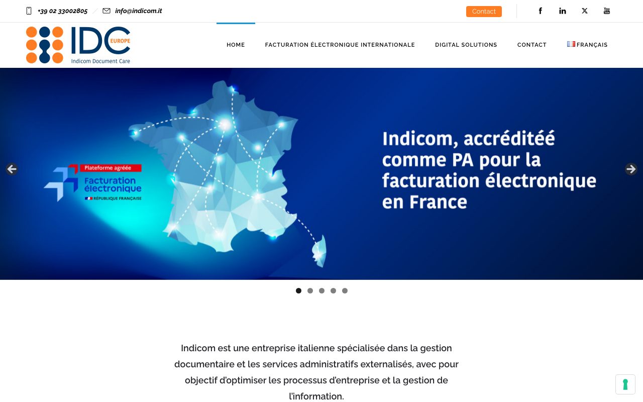 Aperçu du site de Indicom