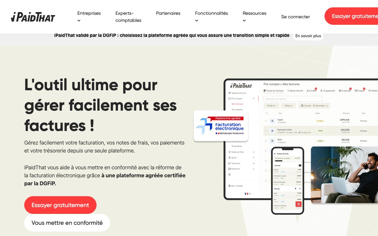 Aperçu du site de iPaidThat