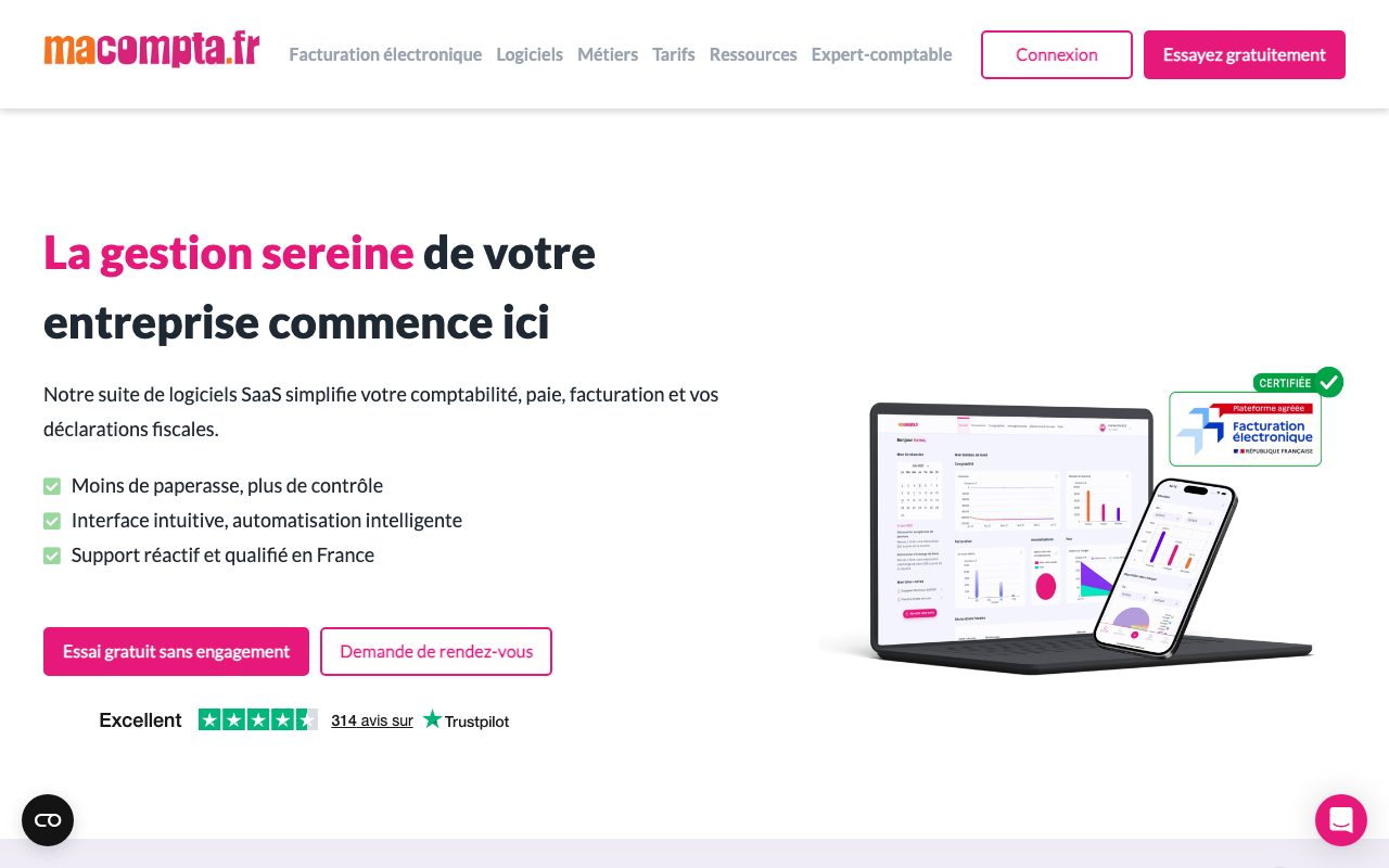 Aperçu du site de macompta.fr