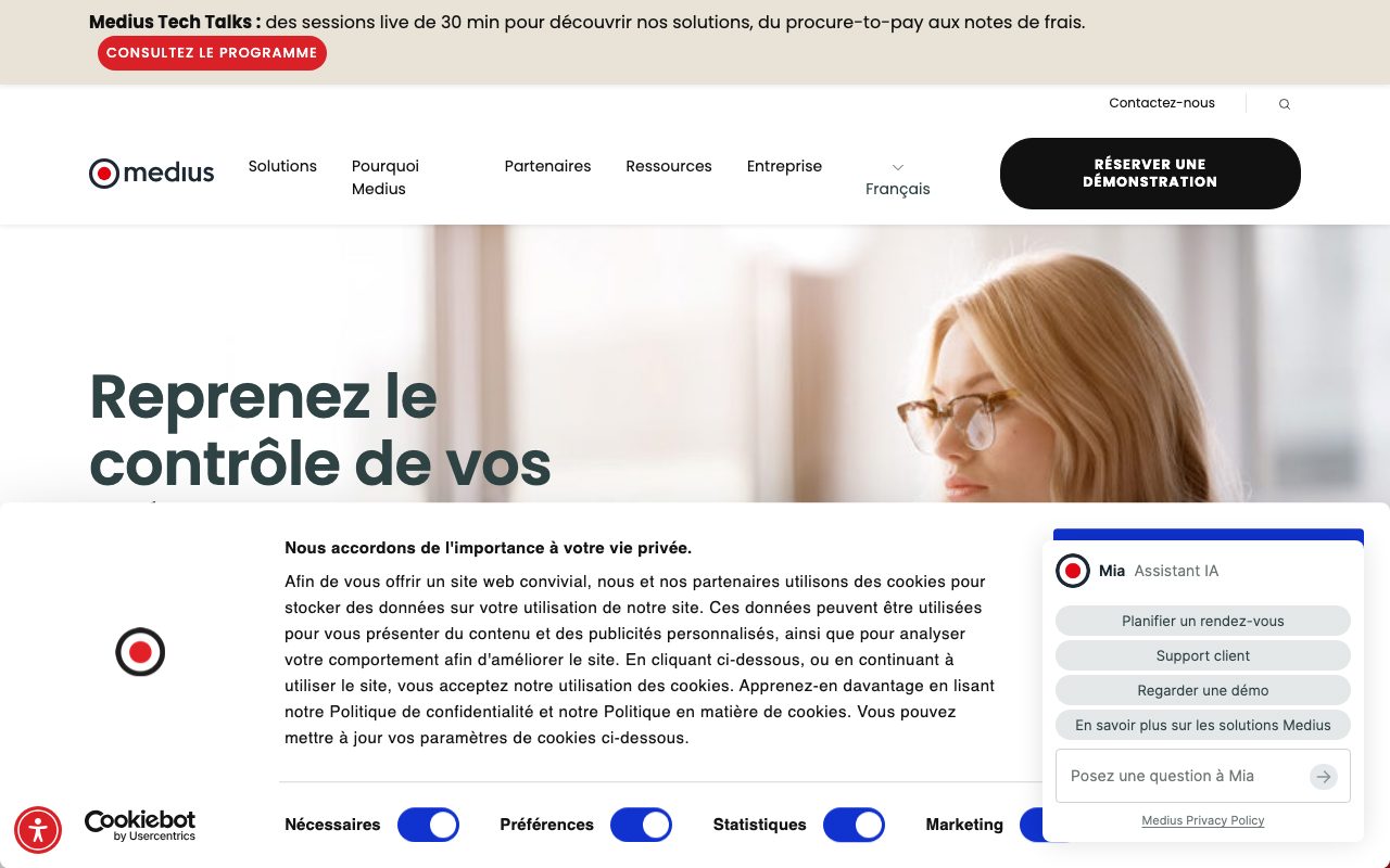 Aperçu du site de Medius