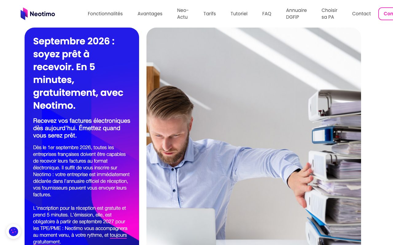 Aperçu du site de Neotimo