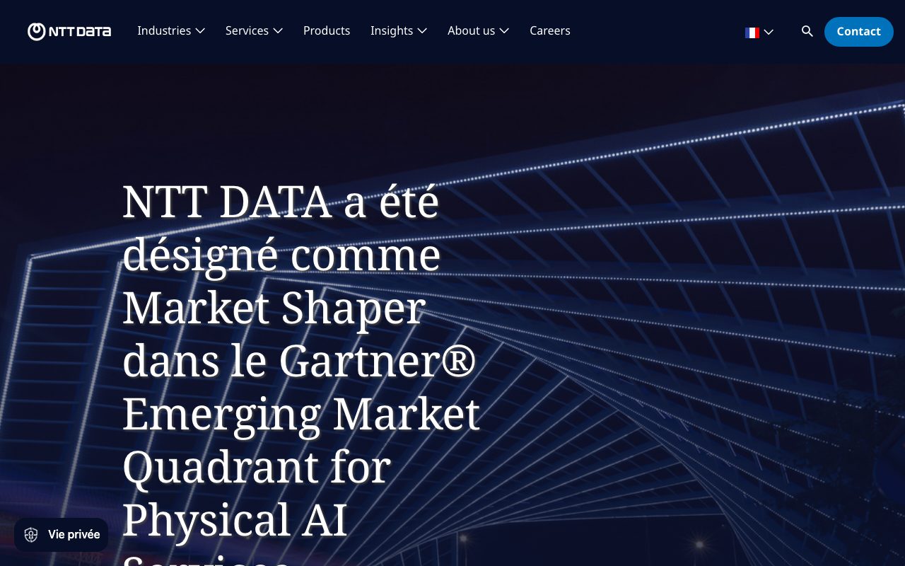 Aperçu du site de NTT DATA Business Solutions