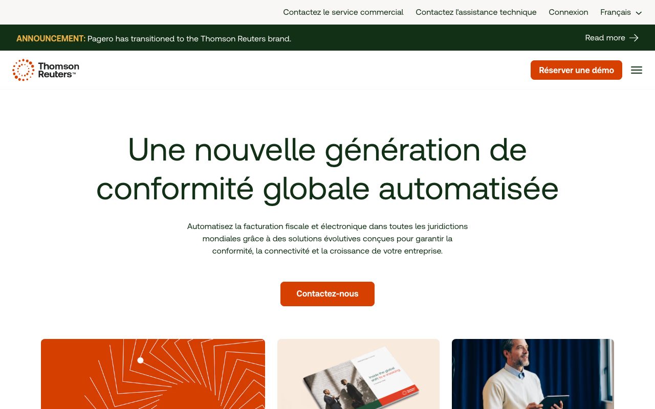 Aperçu du site de ONESOURCE Pagero (anciennement Pagero)