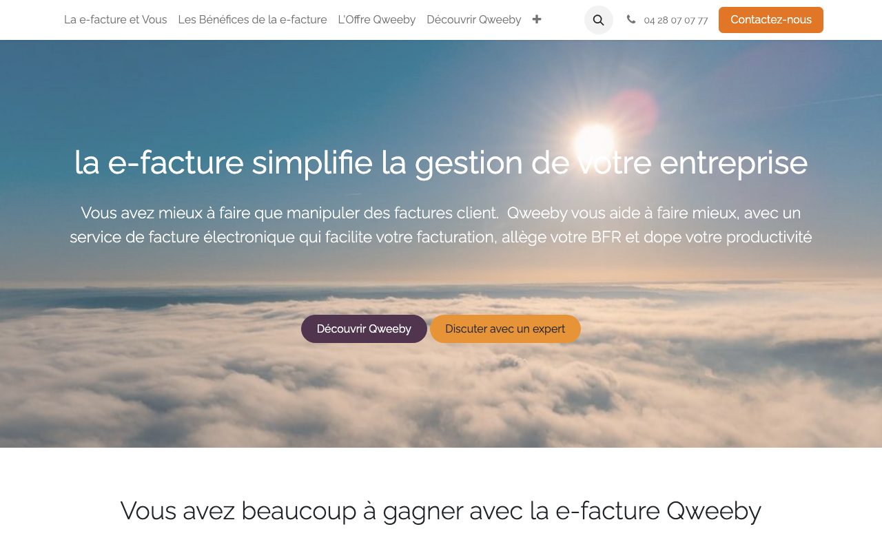 Aperçu du site de Qweeby