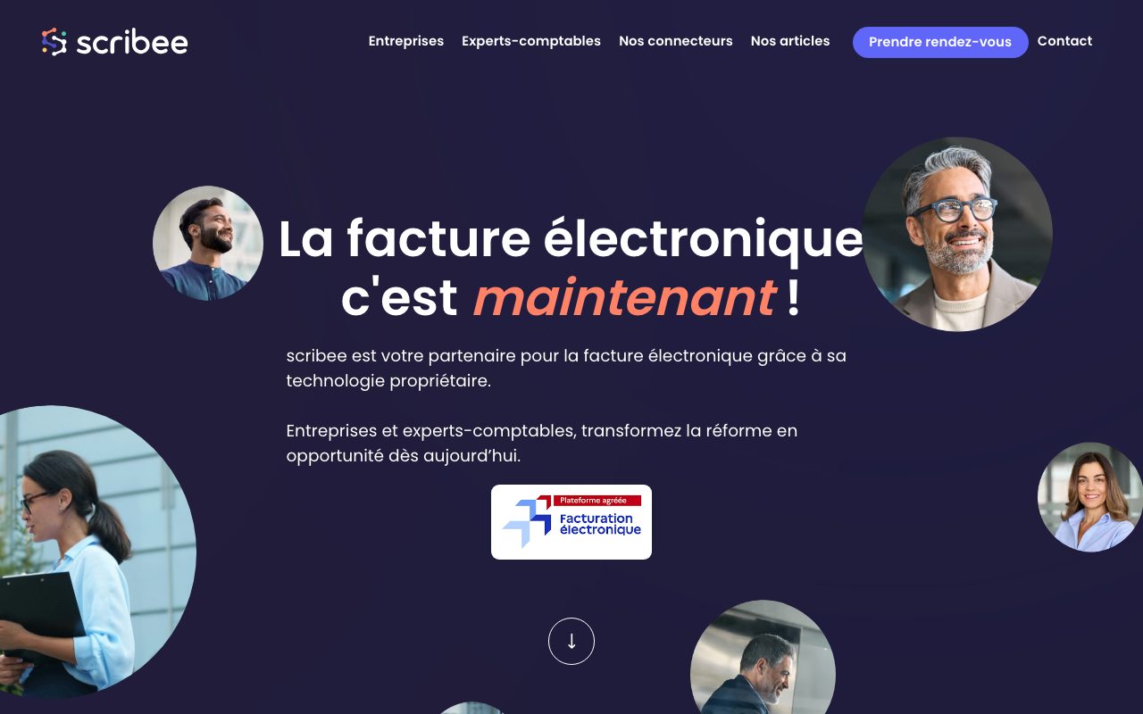 Aperçu du site de Scribee