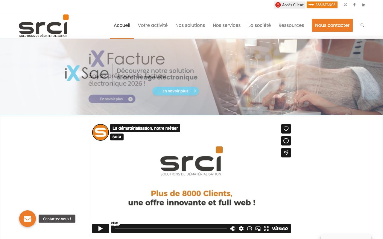 Aperçu du site de Srci
