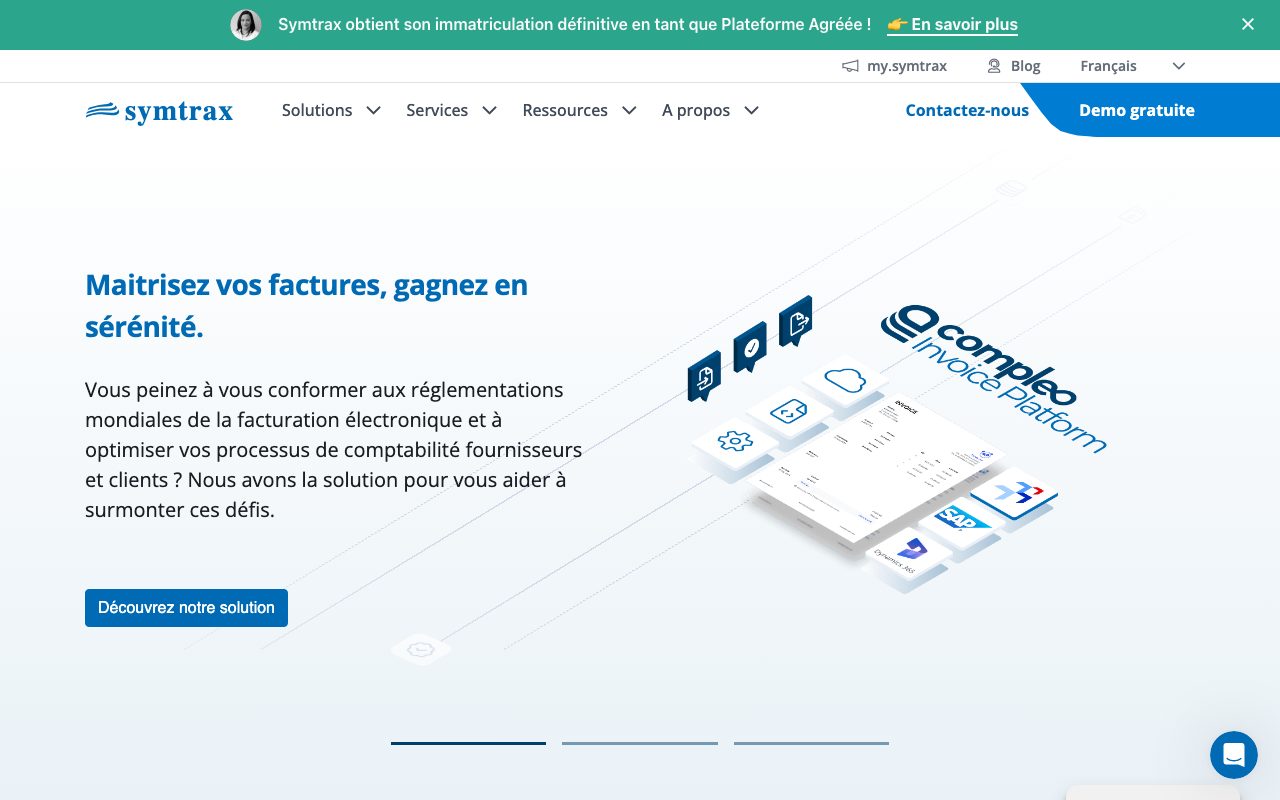 Aperçu du site de Symtrax