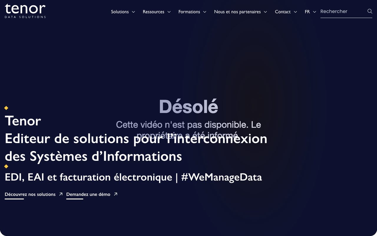 Aperçu du site de Tenor