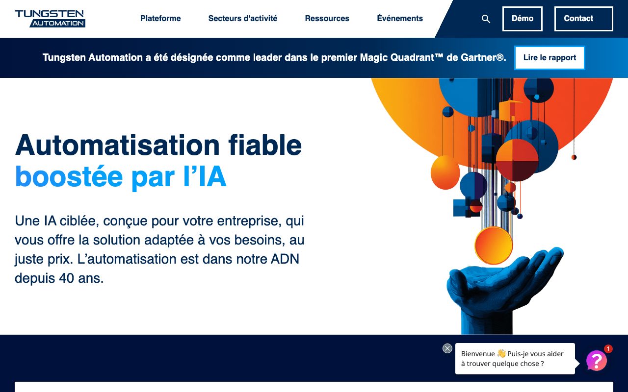 Aperçu du site de Tungsten Automation France