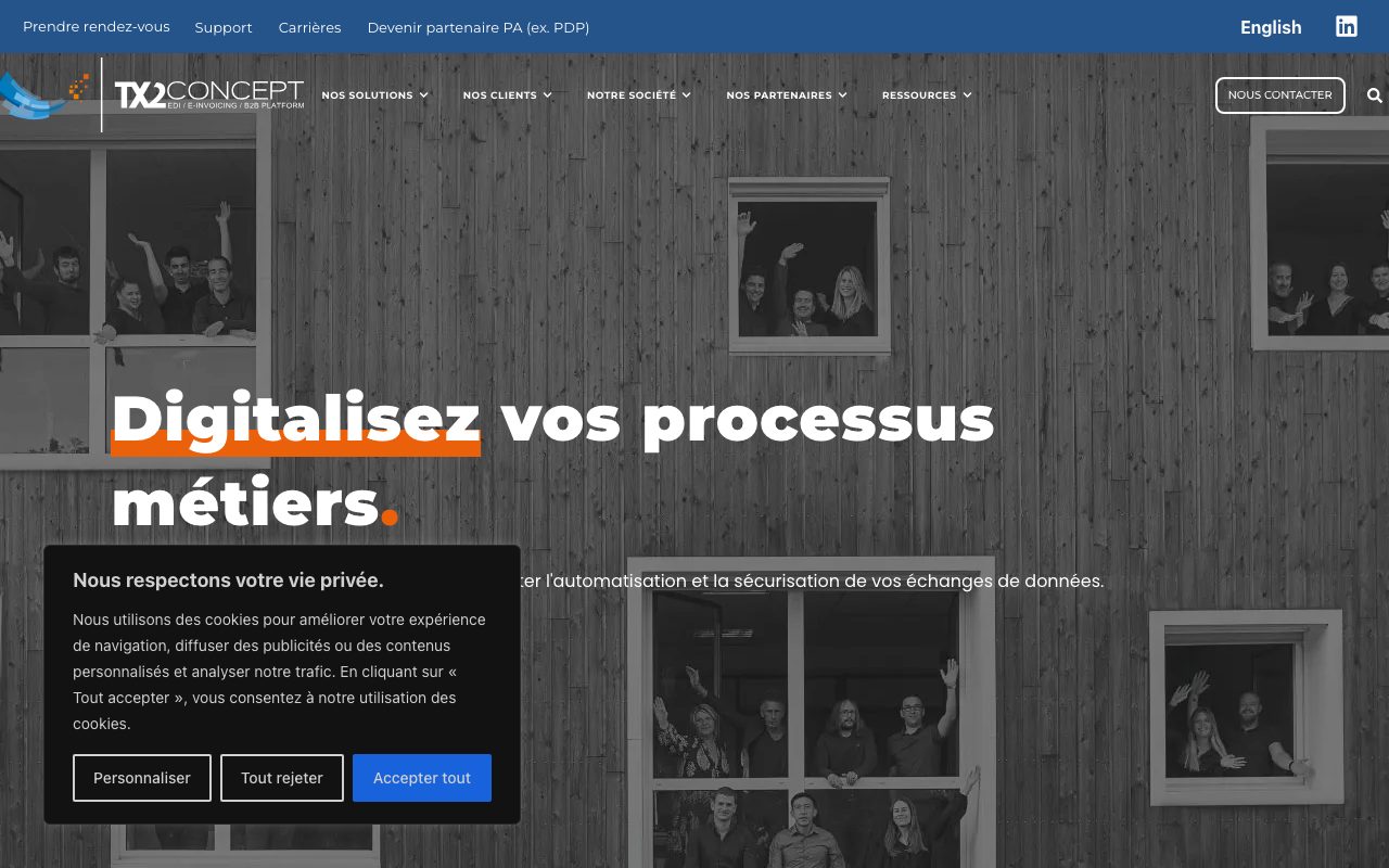 Aperçu du site de TX2 Concept