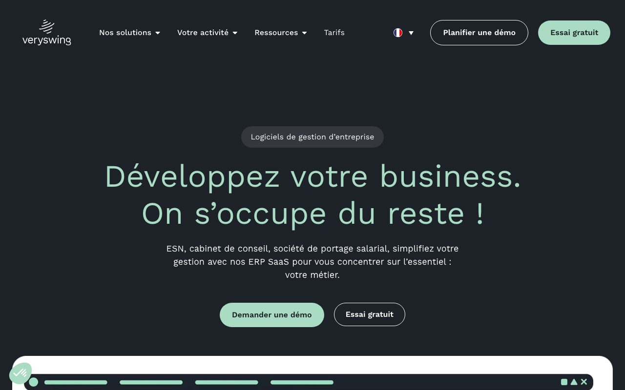 Aperçu du site de Veryswing