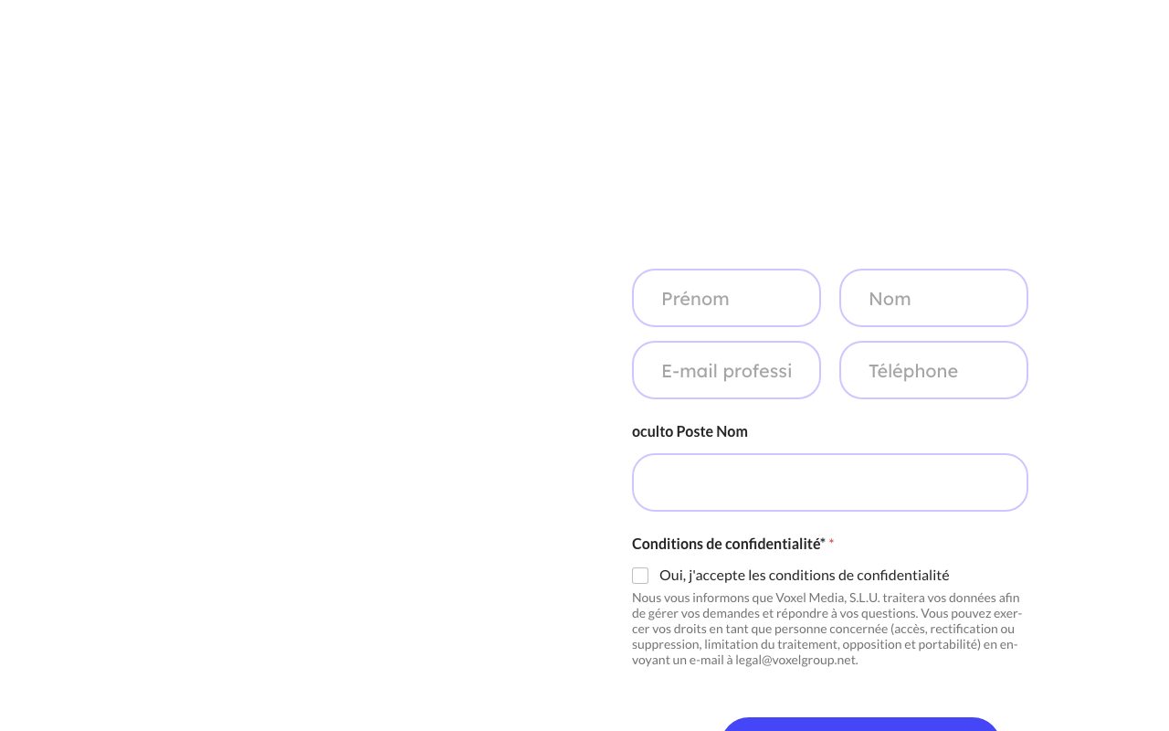 Aperçu du site de VOXEL, an Amadeus company