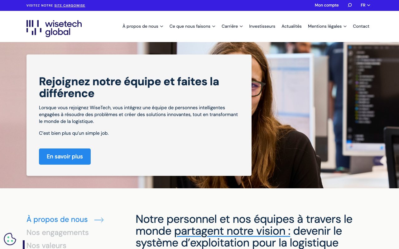 Aperçu du site de WiseTech GLOBAL